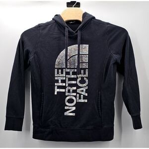 The North Face Hoodie Size Large Women Sweatshirt Black Full Zip Classic Stretch